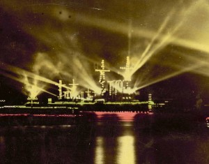 Photo of USS Carrier at Night
